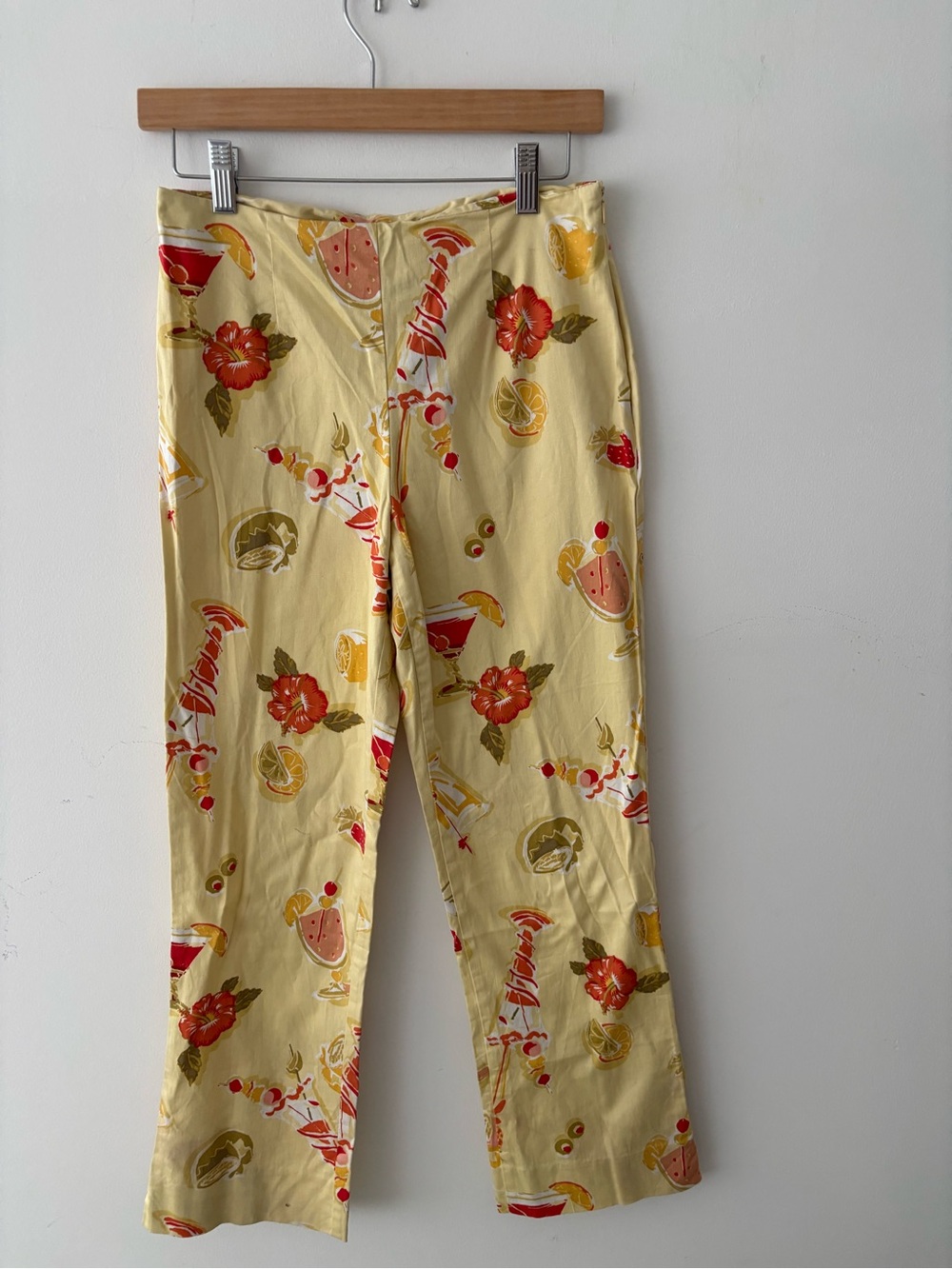 Vintage Elizabeth Dalton Hawaiian theme cotton flat front pants size 6